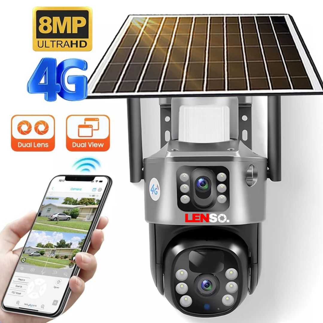 Camera Supraveghere LENSO 4G Dubla + CARD 64GB