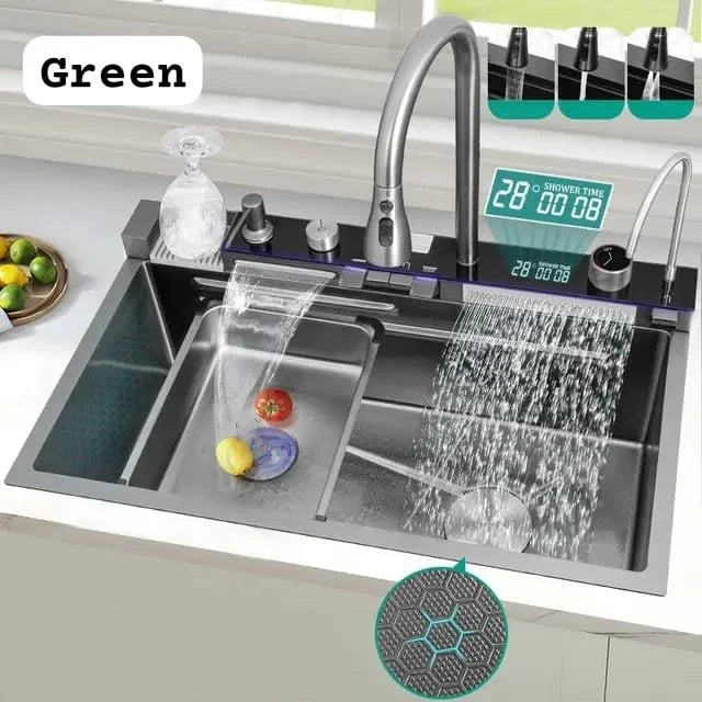 Chiuvetă de bucătărie multifuncțională otel inoxidabil, 75 X 50 X 27 Cm