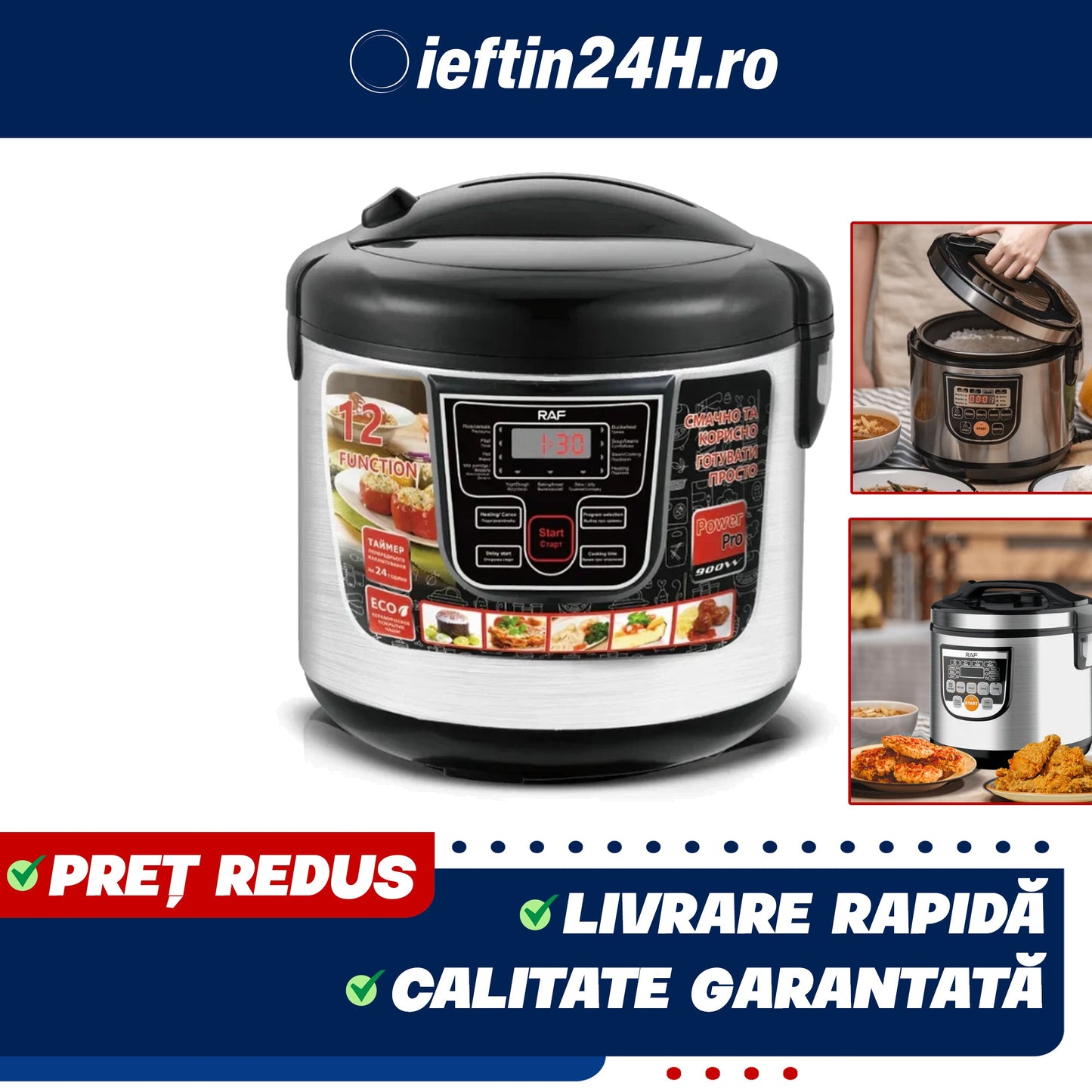 Oală Multifuncțională 6L, 900W, 12 Programe Predefinite, Control Digital