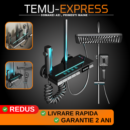 Set de Duș Lux Black - Cu Afișaj Digital și Funcție Termostatică