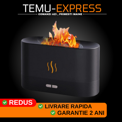 Umidificator de camera HUMID2, efect de flacara, difuzor ultrasonic aromaterapie