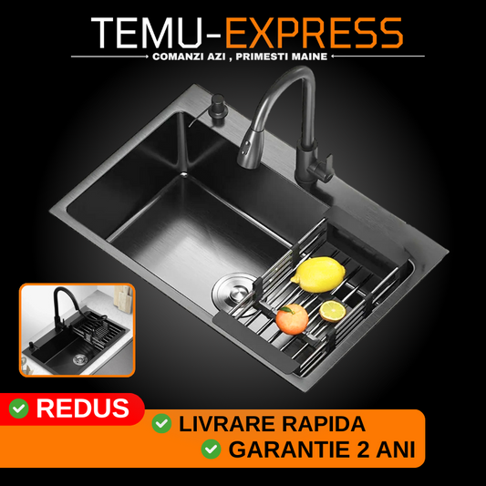 Set chiuveta si baterie tip lebada pentru bucatarie, multifunctionala