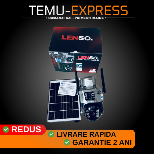 Camera Supraveghere LENSO 4G Dubla + CARD 64GB
