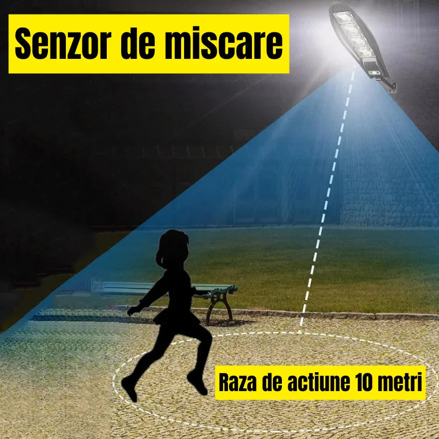 SET 2 x Lampa Stradala 1200W, Incarcare Solara, 65 CM