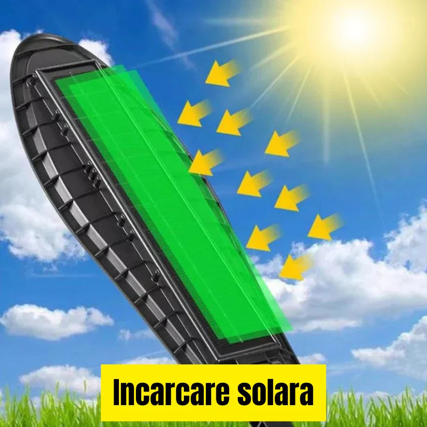 SET 2 x Lampa Stradala 1200W, Incarcare Solara, 65 CM