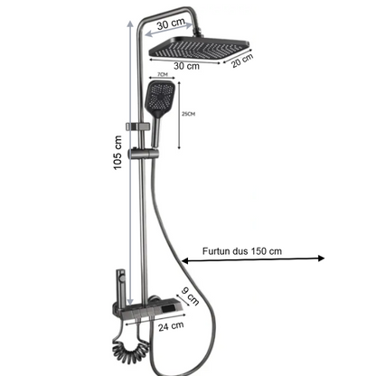 Pachet Promo Lux Bucătărie + Baie – Chiuvetă Inox Multifuncțională & Set Duș Smart cu LED